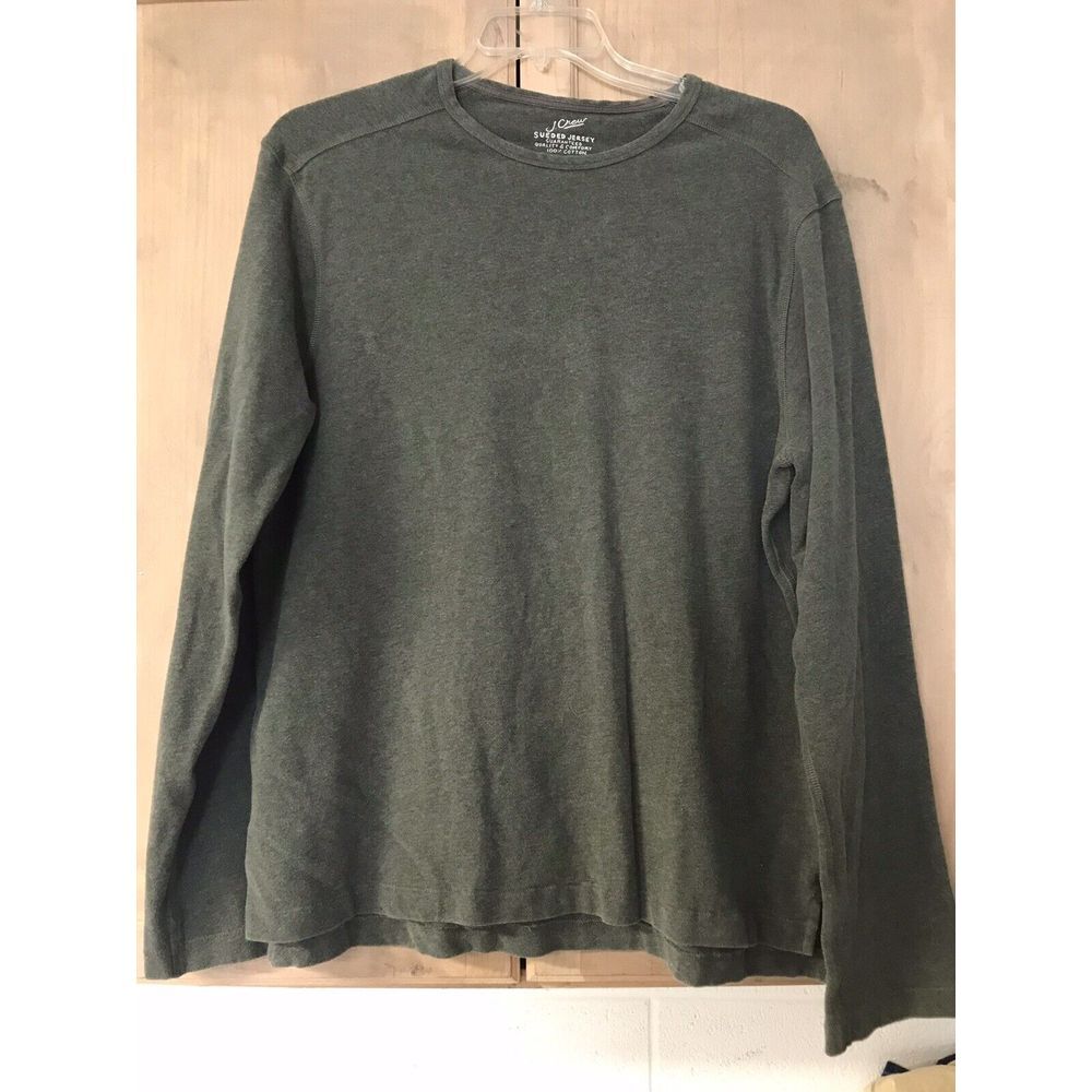 J Crew Suede Jersey Pullover Sz XL Green